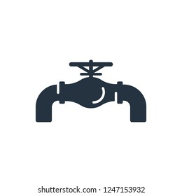 pipe valve isolated icon on white background, oil industry