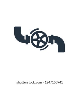 pipe valve isolated icon on white background, oil industry