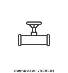 Pipe valve line icon. linear style sign for mobile concept and web design. Pipeline valve outline vector icon. Symbol, logo illustration. Vector graphics