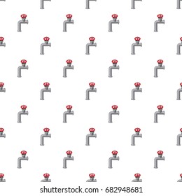 Pipe valve pattern seamless repeat in cartoon style vector illustration