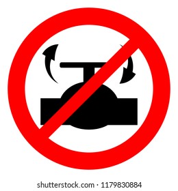 Pipe valve prohibition sign, vector