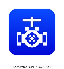 Pipe with a valves icon digital blue for any design isolated on white vector illustration