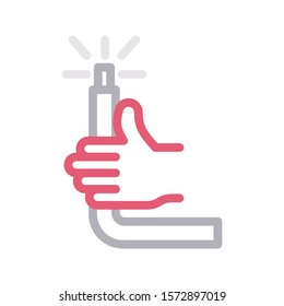pipe vector color line icon 
