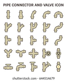 Pipe vector. Consist of flange joint, valve, pressure gauge and meter. Use in pipeline construction to transport refined product i.e. gasoline, kerosene, jet fuel and heating oil from refineries.