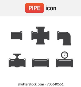 Pipe vector fitting. Pipe fittings vector icons set. Tube industry, construction pipeline, drain system