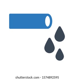 pipe vector glyph color icon 
