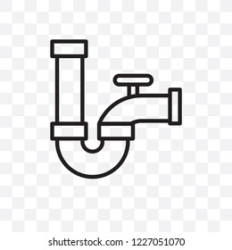 Pipe vector linear icon isolated on transparent background, Pipe transparency concept can be used for web and mobile