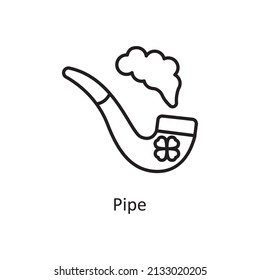 Pipe Vector Outline Icon Design illustration. St Patrick's Day Symbol on White background EPS 10 File