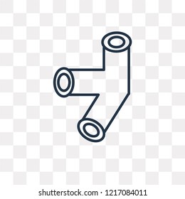 Pipe vector outline icon isolated on transparent background, high quality linear Pipe transparency concept can be used web and mobile