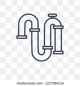 Pipe vector outline icon isolated on transparent background, high quality linear Pipe transparency concept can be used web and mobile
