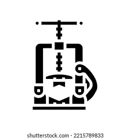 pipe vice glyph icon vector. pipe vice sign. isolated symbol illustration