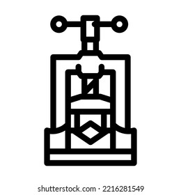 pipe vice line icon vector. pipe vice sign. isolated contour symbol black illustration