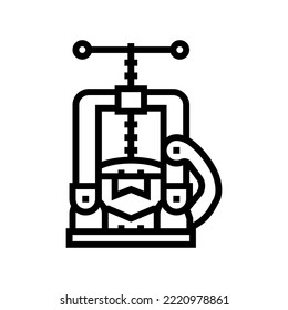 pipe vice line icon vector. pipe vice sign. isolated contour symbol black illustration