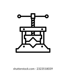 Pipe vise vector icon. Clamp for working with square, round pipe.