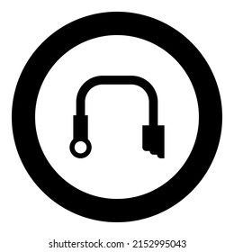 Pipe for water icon in circle round black color vector illustration image solid outline style