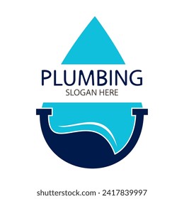 pipe water logo design vector