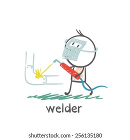 pipe welder brews illustration