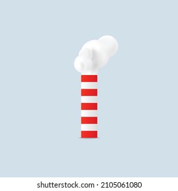 Pipe with white clouds of smoke. Co2 air pollution. Carbon neutral concept.
