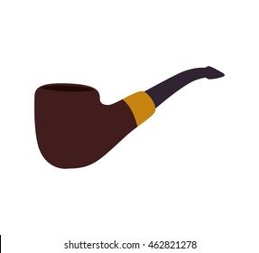 pipe wood tobacco smoke hipster icon. Isolated and flat illustration. Vector graphic