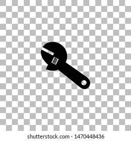 Pipe wrench. Black flat icon on a transparent background. Pictogram for your project