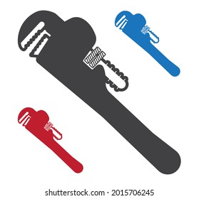 pipe wrench flat icon for apps or websites