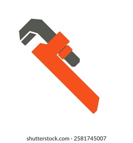 pipe wrench flat icon illustration color