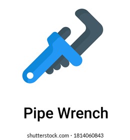 icono plano de llave de tubo, diseño vectorial plano del día de trabajo