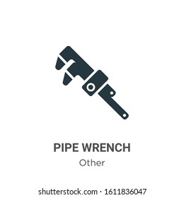 Pipe wrench glyph icon vector on white background. Flat vector pipe wrench icon symbol sign from modern other collection for mobile concept and web apps design.