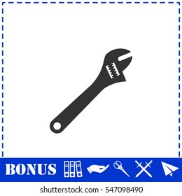 Pipe wrench icon flat. Simple vector symbol and bonus icon