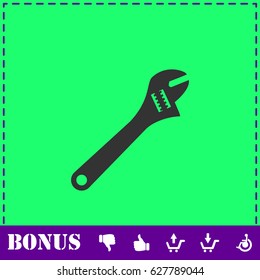 Pipe wrench icon flat. Simple vector symbol and bonus icon