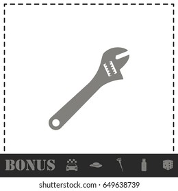 Pipe wrench icon flat. Simple vector symbol and bonus icon