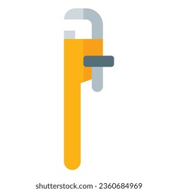 pipe wrench icon in flat style isolated on white background. Construction tools, vector illustration for graphic design projects