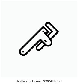 pipe wrench icon, isolated icon in light background, perfect for website, blog, logo, graphic design, social media, UI, mobile app