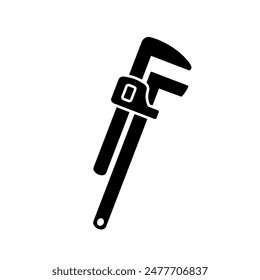 Icono de llave de tubo aislado sobre fondo blanco.