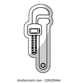 pipe wrench icon over white background. repairs tools design. vector illustration