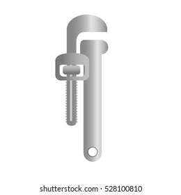 pipe wrench icon over white background. repairs tools design. vector illustration