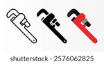 Pipe Wrench icon set. monkey wrench sign. for mobile concept and web design. vector illustration on white background