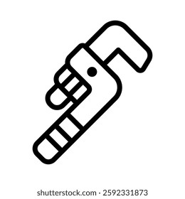pipe wrench icon vector design - high quality outline style