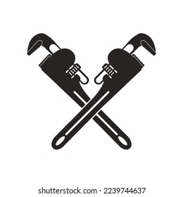 pipe wrench icon vector illustration symbol design