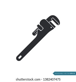 Pipe Wrench Icon Vector Template