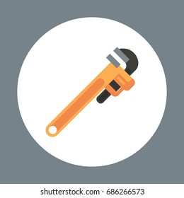 Icono de la llave de tubo Icono de trabajo Equipo de herramientas Concepto Ilustración de vectores