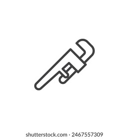Pipe Wrench line icon. linear style sign for mobile concept and web design. Pipe wrench outline vector icon. Symbol, logo illustration. Vector graphics