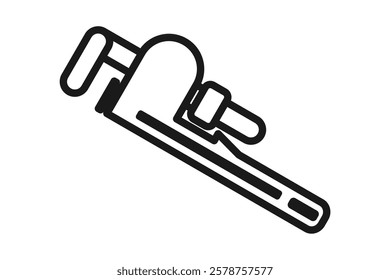 pipe wrench line icon vector design