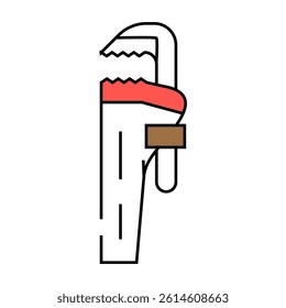 pipe wrench line icon vector. pipe wrench sign. isolated symbol illustration