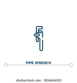 pipe wrench outline vector icon. simple element illustration. pipe wrench outline icon from editable construction concept. can be used for web and mobile
