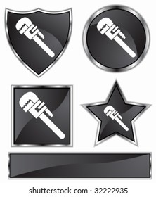 pipe wrench set black