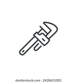 Pipe wrench stillson tool equipment icon, vector illustration