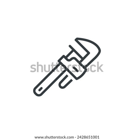 Pipe wrench stillson tool equipment icon, vector illustration