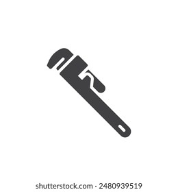 Pipe wrench tool vector icon. filled flat sign for mobile concept and web design. Pipe Wrench glyph icon. Symbol, logo illustration. Vector graphics