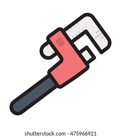 Pipe Wrench Vector Icon